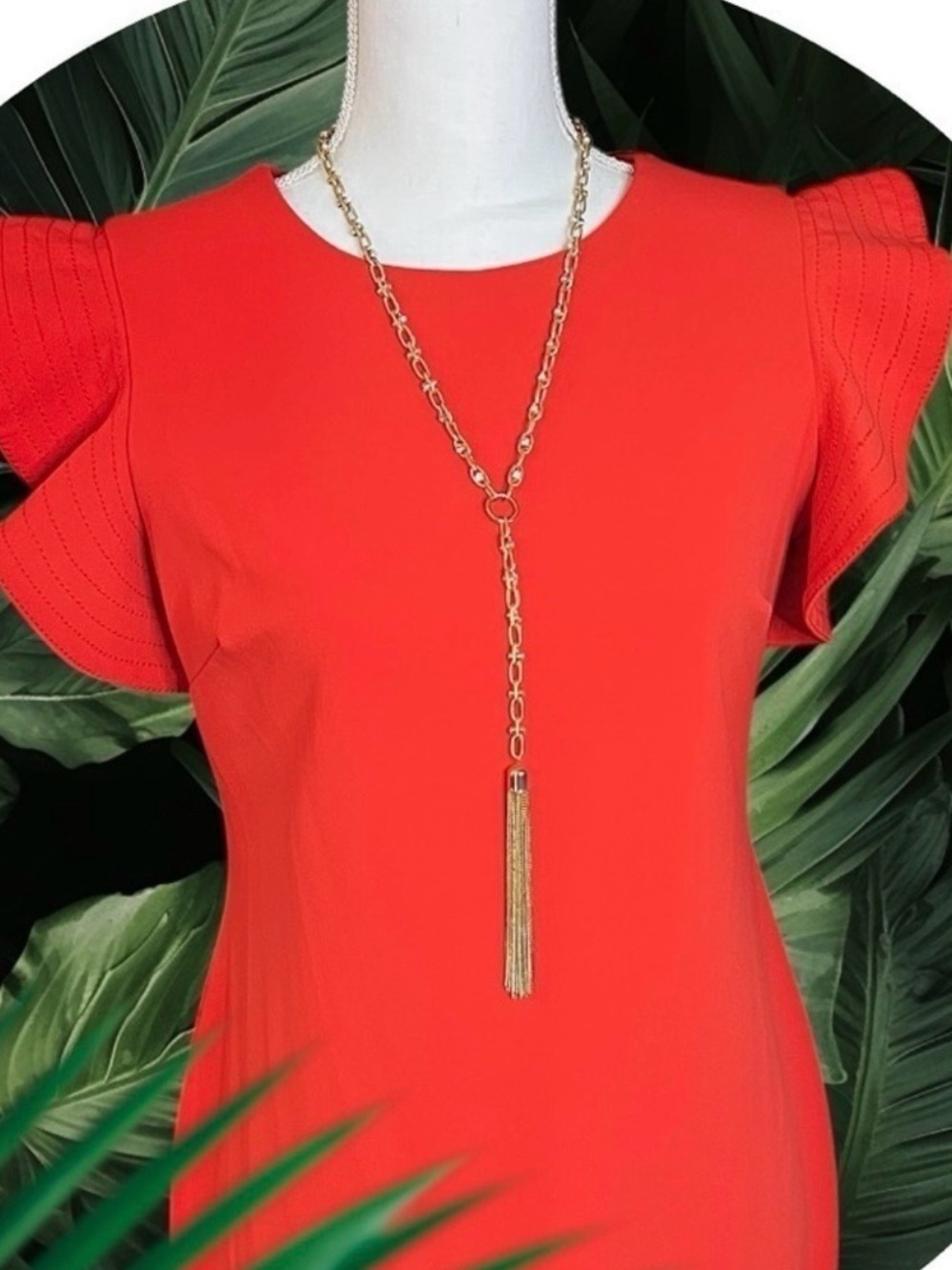J. Crew Long Gold & Rhinestone Chain Link Y Necklace with Tassel